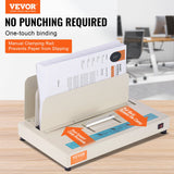 Paper Products: VEVOR Thermal Binding Machine, 500 Sheets Capacity Book Binding Machine, Thermal Book Binder 50mm Binding Thickness A3(Short Edge)/A4/A5 Document, with Infrared Optical Detection