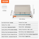 Paper Products: VEVOR Thermal Binding Machine, 500 Sheets Capacity Book Binding Machine, Thermal Book Binder 50mm Binding Thickness A3(Short Edge)/A4/A5 Document, with Infrared Optical Detection