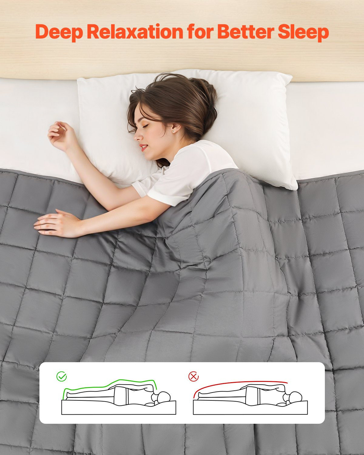 Blankets & Throws: VEVOR Weighted Blanket, 11 kg, 2235 x 2640 mm King Size, Cooling Breathable Heavy Blanket with Glass Beads, All-Season Use, Suitable for 113-140 kg Adults, Anxiety Stress Relief, Improve Sleep, Grey
