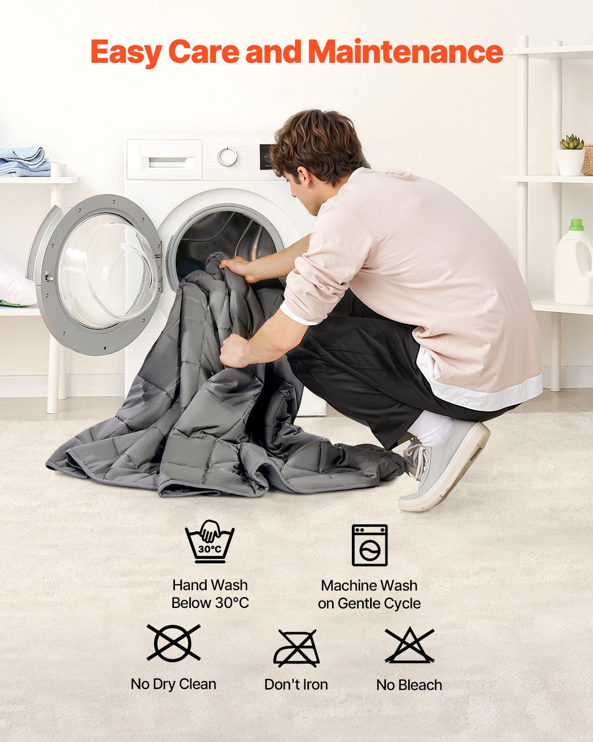 Blankets & Throws: VEVOR Weighted Blanket, 11 kg, 2235 x 2640 mm King Size, Cooling Breathable Heavy Blanket with Glass Beads, All-Season Use, Suitable for 113-140 kg Adults, Anxiety Stress Relief, Improve Sleep, Grey