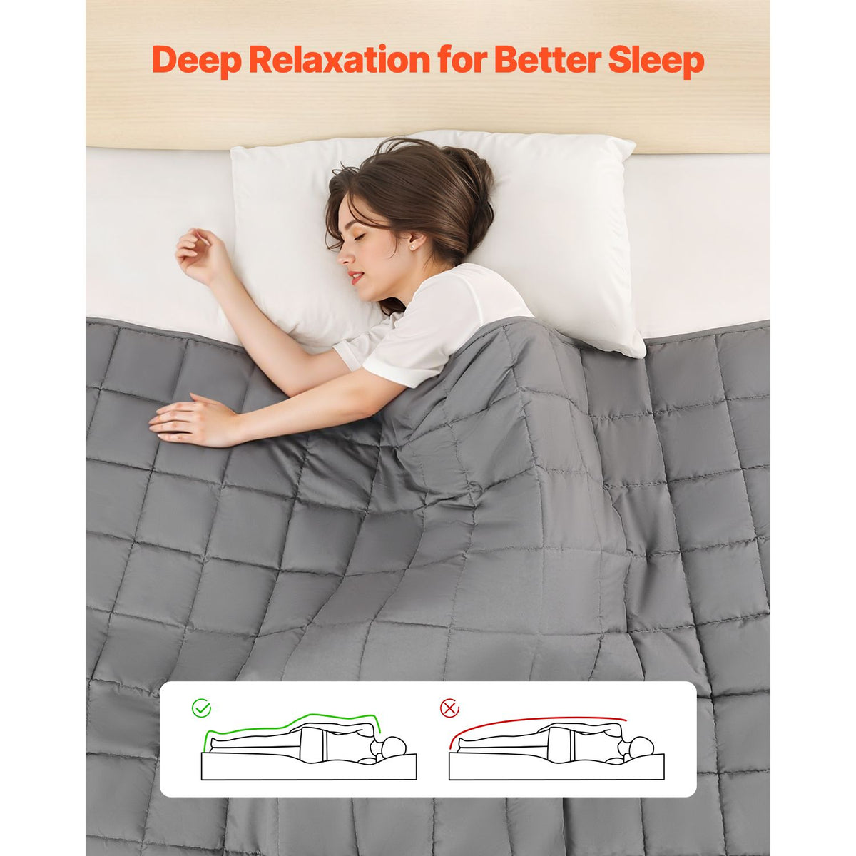 Weighted Blanket, 11 kg, 1524 x 2032 mm Queen Size, Cooling Breathable Heavy Blanket with Glass Beads, All-Season Use, Suitable for 113-140 kg Adults, Anxiety Stress Relief, Improve Sleep, Grey