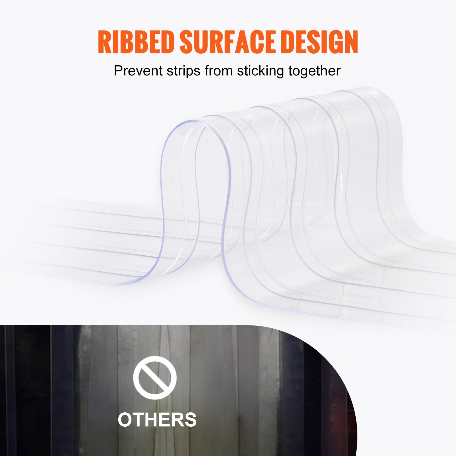 Curtains & Drapes: VEVOR Strip Curtain, 2286 cm L x 20 cm W x 2 mm Thickness, Clear Ribbed PVC Curtain Strip Door Bulk Roll, Plastic Door Strips for Doorways of Supermarket, Garage, Warehouse, Barn, Pet Animal House
