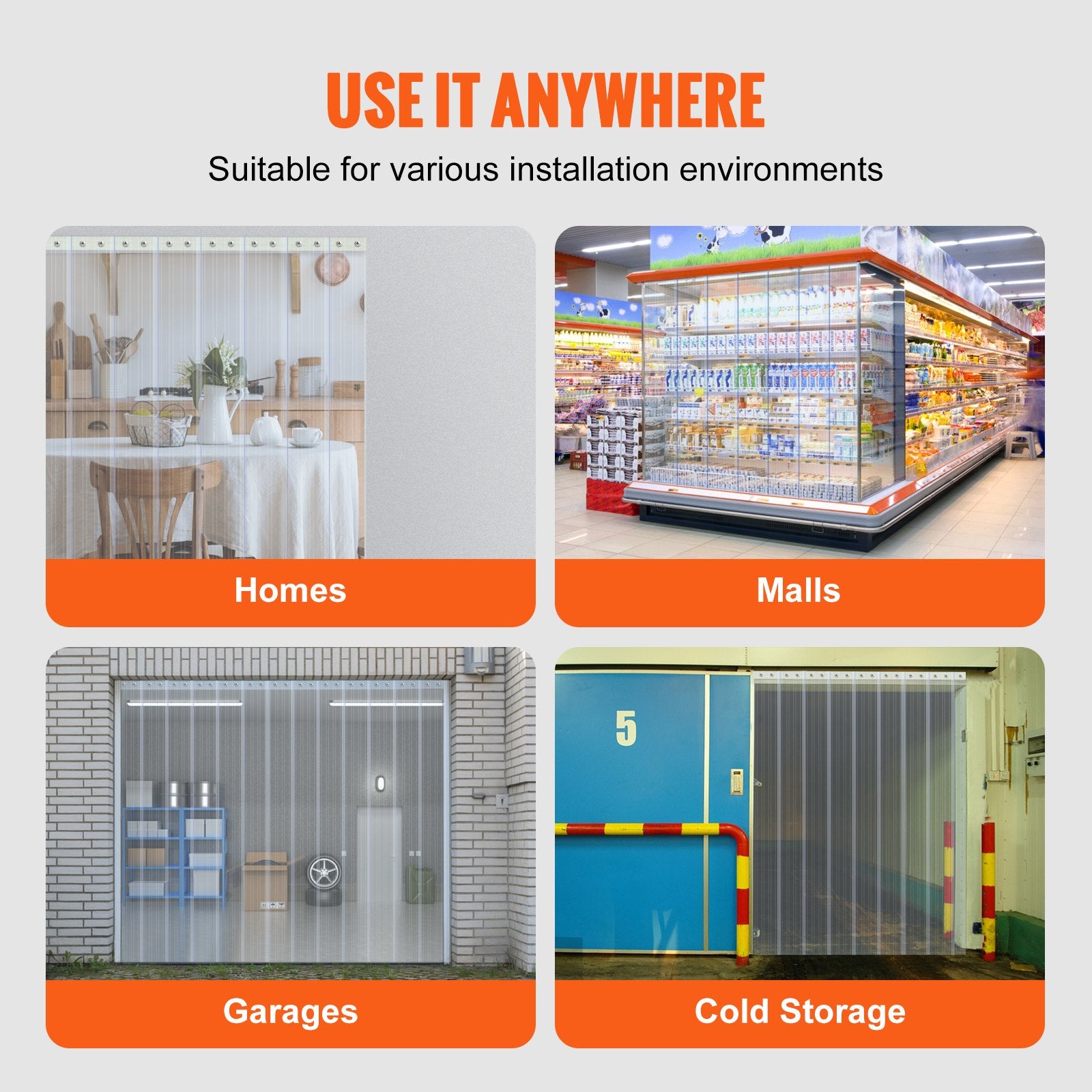 Curtains & Drapes: VEVOR Strip Curtain, 2286 cm L x 20 cm W x 2 mm Thickness, Clear Ribbed PVC Curtain Strip Door Bulk Roll, Plastic Door Strips for Doorways of Supermarket, Garage, Warehouse, Barn, Pet Animal House