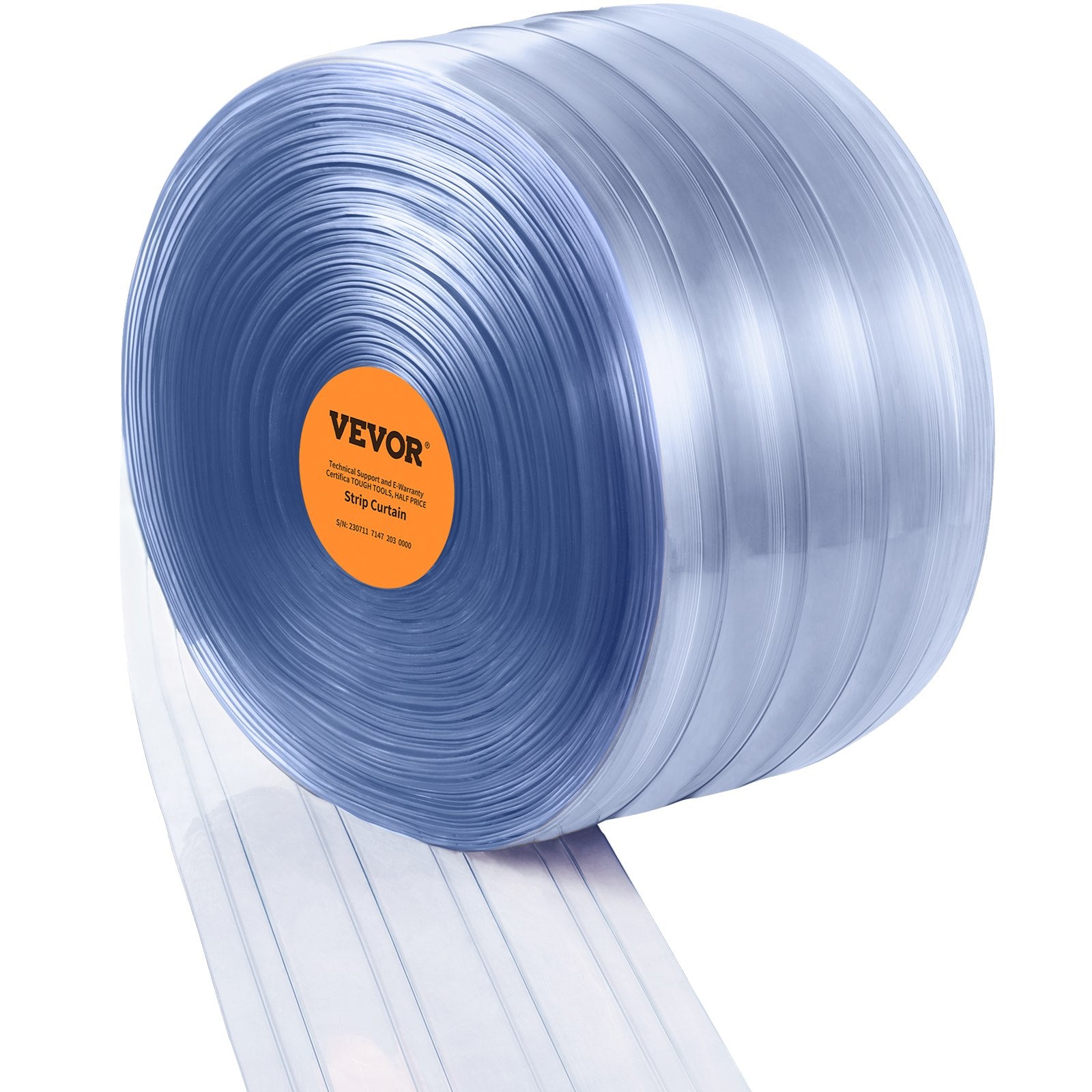 Curtains & Drapes: VEVOR Strip Curtain, 2286 cm L x 20 cm W x 2 mm Thickness, Clear Ribbed PVC Curtain Strip Door Bulk Roll, Plastic Door Strips for Doorways of Supermarket, Garage, Warehouse, Barn, Pet Animal House