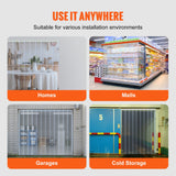 Curtains & Drapes: VEVOR Strip Curtain, 75' Length x 8" Width x 0.08" Thickness, Clear PVC Smooth Curtain Strip Door Bulk Roll, Plastic Door Strips for Doorways of Supermarket, Garage, Warehouse, Barn, Pet Animal House