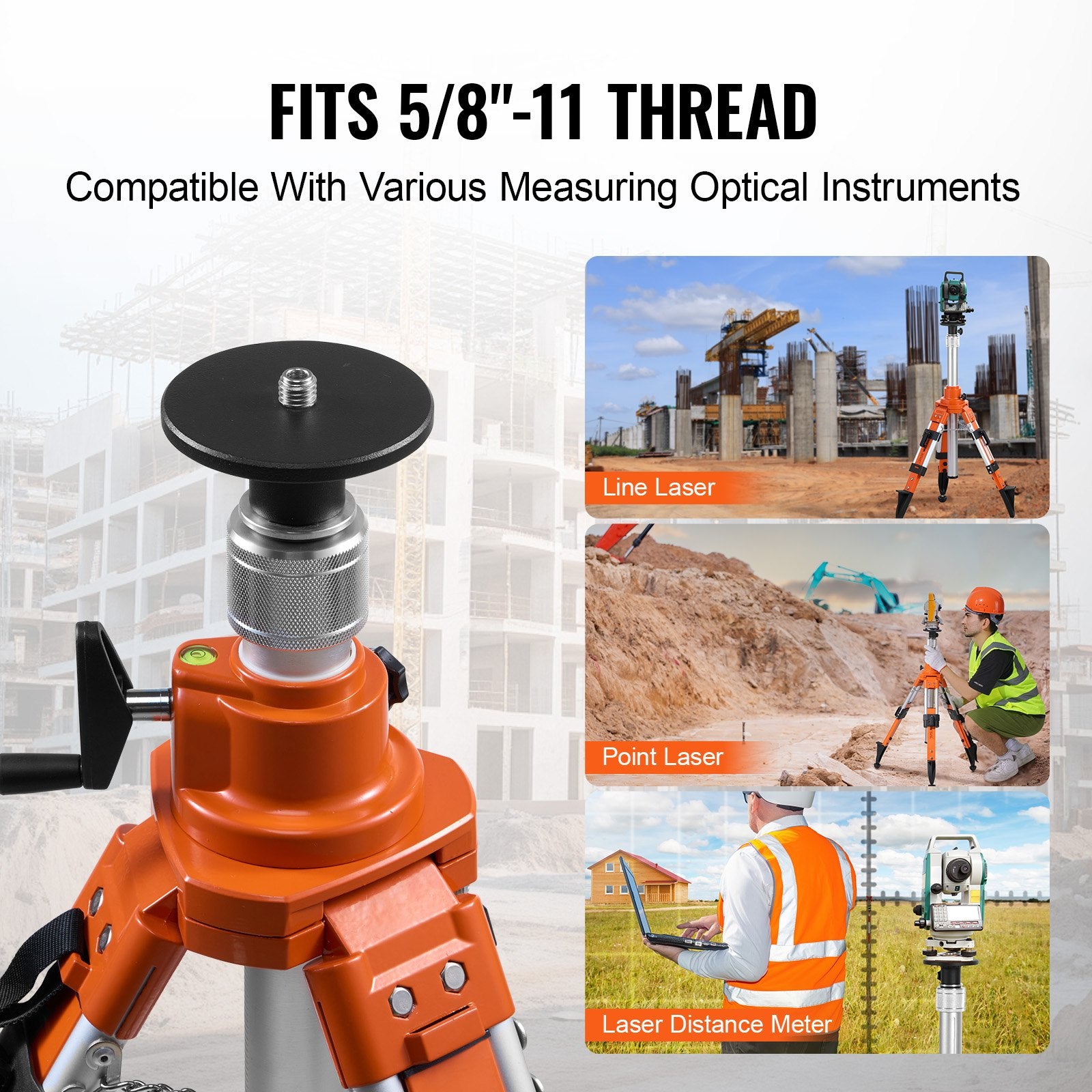 Camera Accessories: VEVOR Laser Level Tripod Stand 5/8"-11 Thread 27.16-67.71 in Height Adjustment