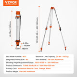 Camera Accessories: VEVOR Laser Level Tripod Stand 5/8"-11 Thread 16.53-65.55 in Height Adjustment