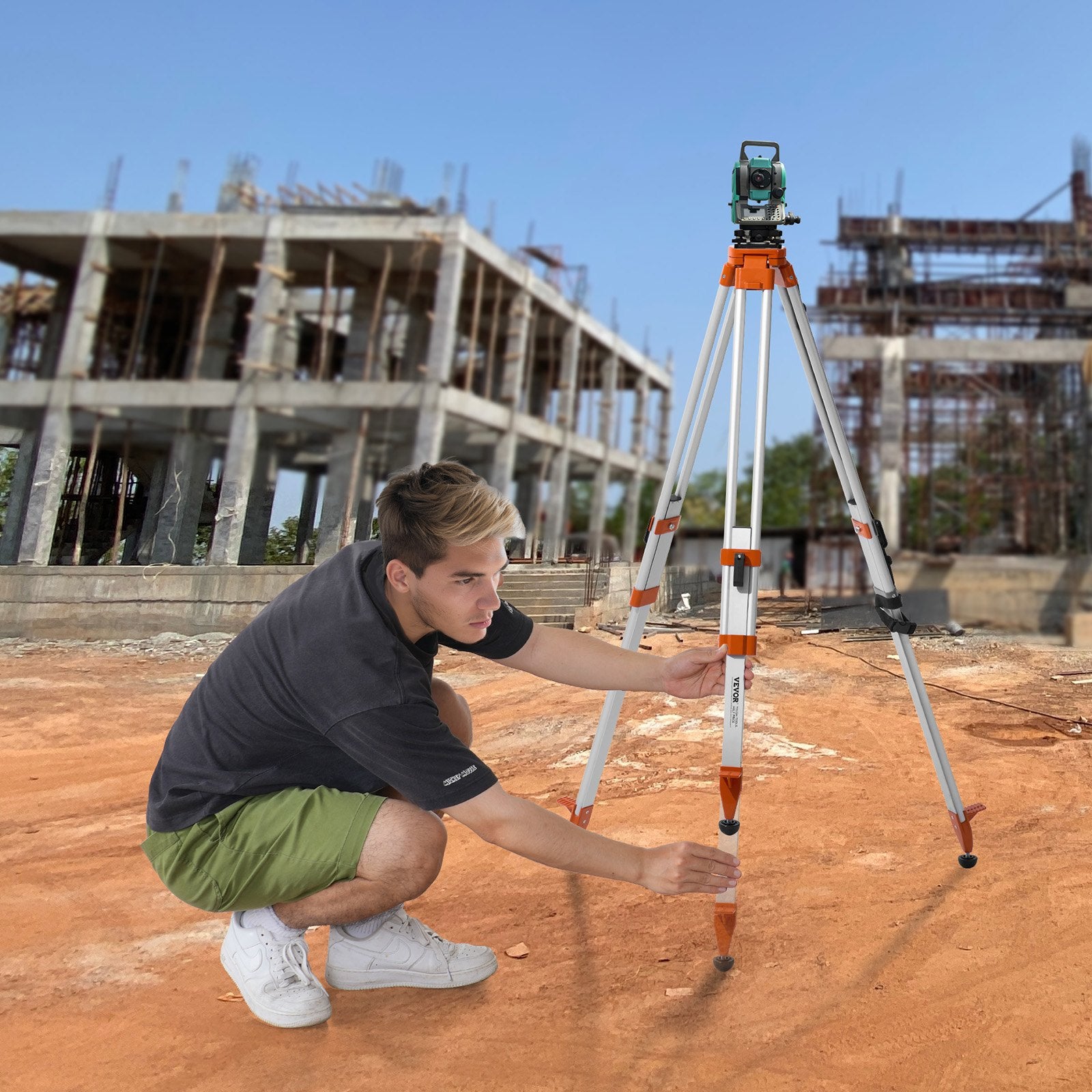 Camera Accessories: VEVOR Laser Level Tripod Stand 5/8"-11 Thread 16.53-65.55 in Height Adjustment