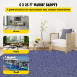 Boating Accessories: VEVOR Deep Blue Marine Carpet 6 ft x 36 ft Marine Carpeting Marine Grade Carpet for Boats with Waterproof Back Outdoor Rug for Patio Porch Deck Garage Outdoor Area Rug Runner Non-Slide Porch Rug