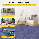Boating Accessories: VEVOR Deep Blue Marine Carpet 6 ft x 39.3 ft, Boat Carpet Rugs, Indoor Outdoor Rugs for Patio Deck Non-Slide TPR Water-Proof Back Outdoor Marine Carpeting Outdoor Carpet