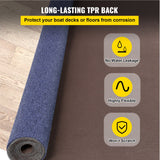 Boating Accessories: VEVOR Deep Blue Marine Carpet 6 ft x 29.5 ft Marine Carpeting Marine Grade Carpet for Boats with Waterproof Back Outdoor Rug for Patio Porch Deck Garage Outdoor Area Rug Runner Non-Slide Porch Rug, 1.8x9m