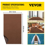 Boating Accessories: VEVOR Marine Carpet, 6 x 13 ft Boat Carpeting, Deep Brown Marine Grade Boat Carpet, Indoor/Outdoor Marine Carpeting with Water-Proof TPR Backing, Water-Proof Carpet Roll for Home, Patio, Porch, Deck