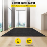Boating Accessories: VEVOR Marine Carpet, 6 x 23 ft Boat Carpeting, Charcoal Black Marine Grade Boat Carpet, Indoor/Outdoor Marine Carpeting with Water-proof TPR Backing, Water-proof Carpet Roll for Home, Patio, Porch, De