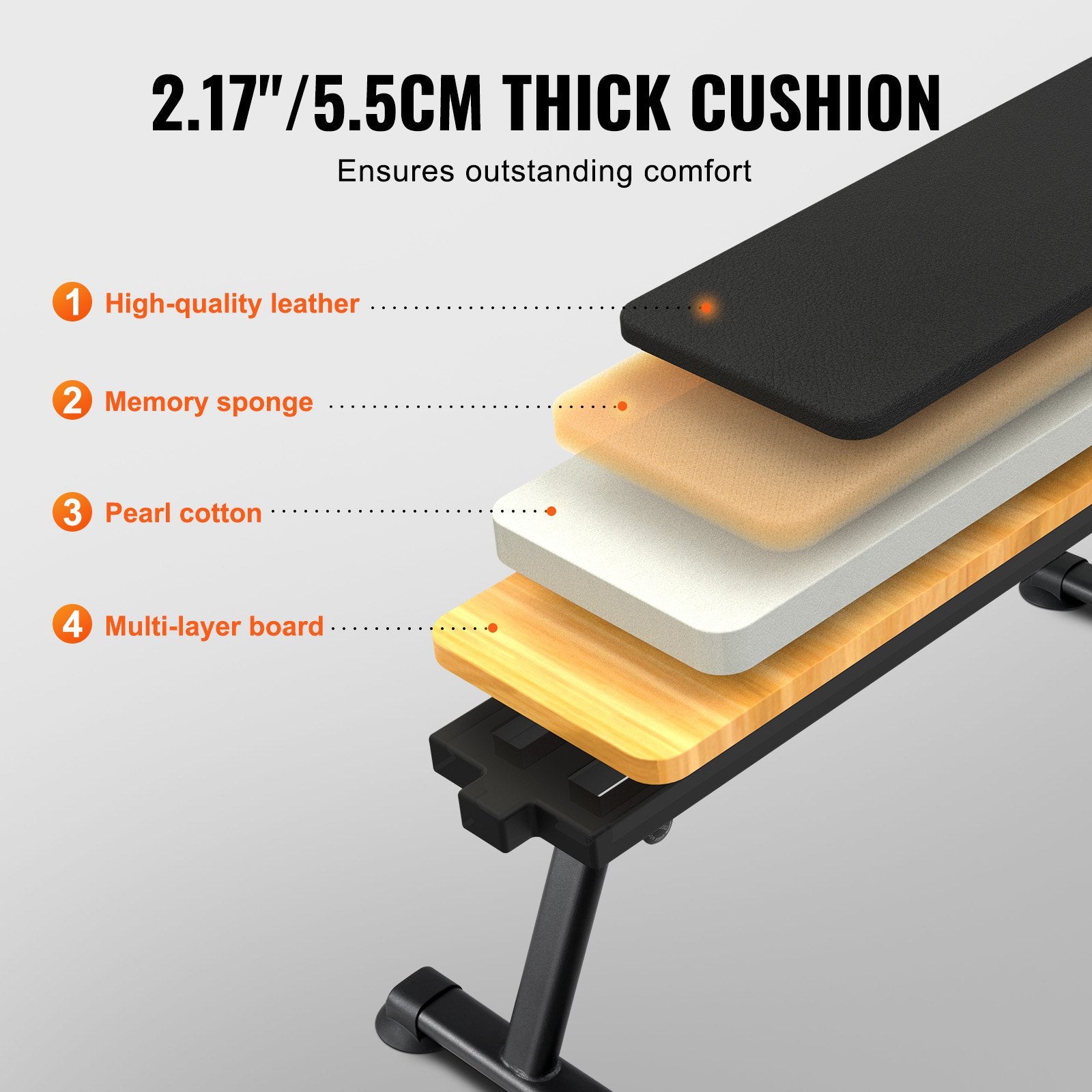 Exercise Benches: VEVOR Flat Weight Bench, Foldable Strength Training Bench, Utility Workout Bench for Full Body Workout, 1000 LBS Press Bench for Home Gym Exercise, for Multi-Purpose Weight Training and Ab Exercises