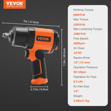 Tool Clamps & Vices: VEVOR 1/2-Inch Air Impact Wrench, High Torque Up to 1400 ft-lbs, Lightweight 4.6 lb Design Pneumatic Impact Gun with 11-PCS 1/2-Inch Drive CR-V Steel Impact Socket Set & Carrying Case