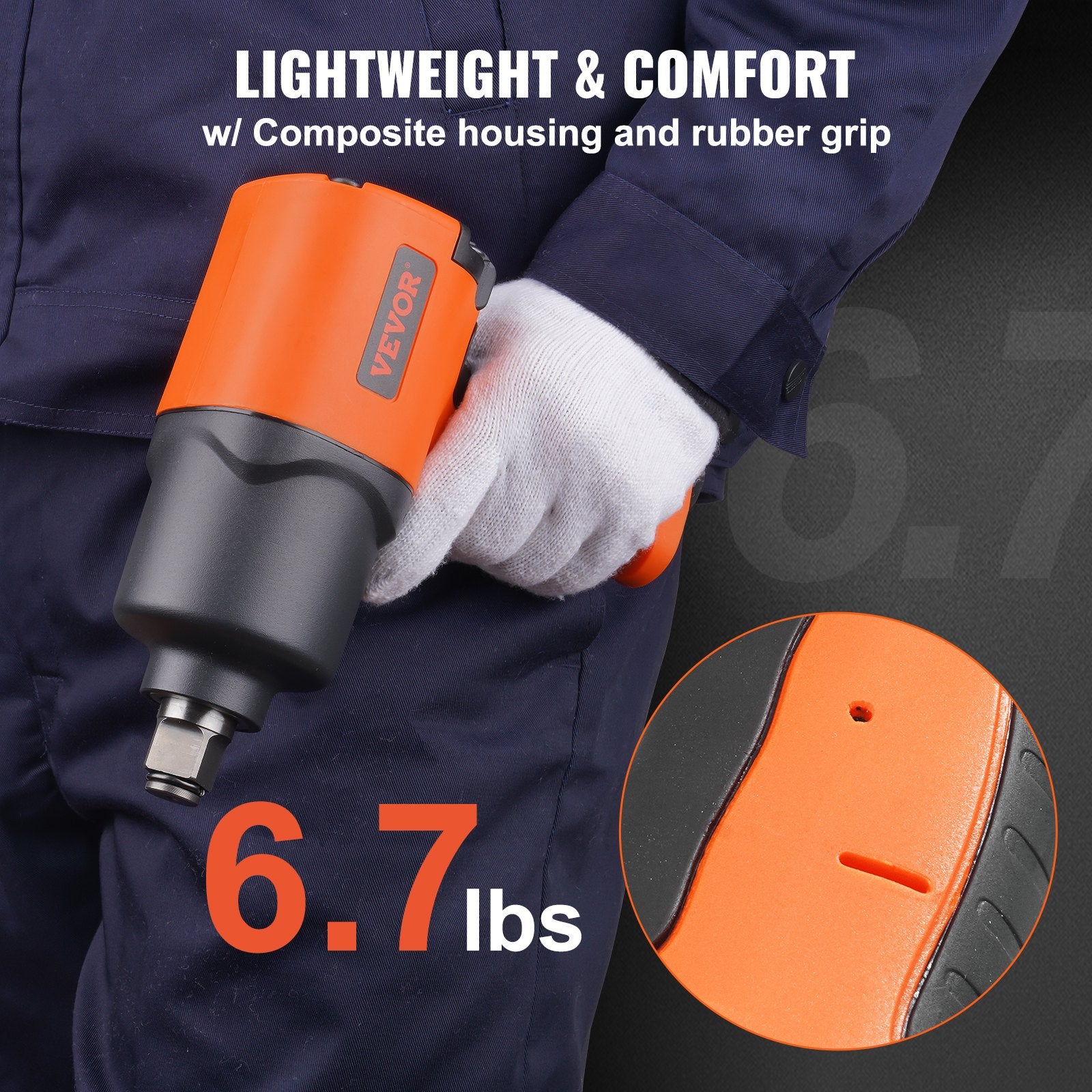 Automotive Repair & Speciality Tools: VEVOR Air Impact Wrench, 3/4-Inch Drive Air Impact Gun, Up to 1870ft-lbs Nut-busting Torque, Composite Pneumatic Impact Wrench for Auto_epairs_nd_aintenance Heavy Duty