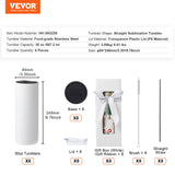 Food Storage: VEVOR 8 Pack Straight Sublimation Tumblers, 30 oz Blank Tumbler Bulk, Stainless Steel Double Wall Tumbler Cups with Straw, Lid, Brush, Base, Shrink Wrap, Gift Box, for Heat Press and Heat Transfer