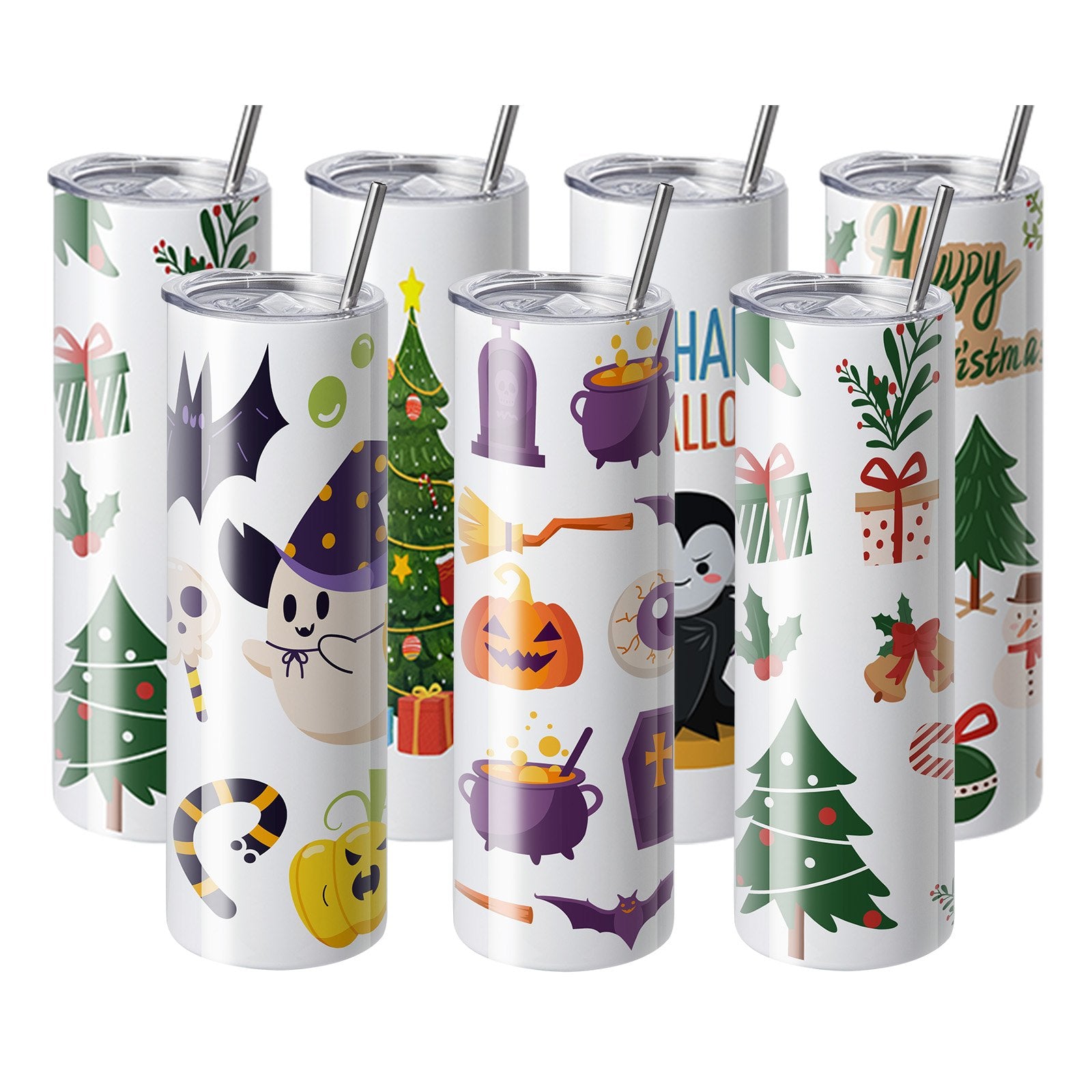Food Storage: VEVOR 8 Pack Straight Sublimation Tumblers, 30 oz Blank Tumbler Bulk, Stainless Steel Double Wall Tumbler Cups with Straw, Lid, Brush, Base, Shrink Wrap, Gift Box, for Heat Press and Heat Transfer