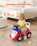 Dolls, Playsets & Toy Figures: VEVOR Ride On Toddler Push Car, Push Car for Toddler 19 to 36 Months, Kids Ride On Toy with Music & Under-seat Storage, 25 kg Load Capacity, Foot-to-Floor Walker for Toddlers Boys Girls, Red