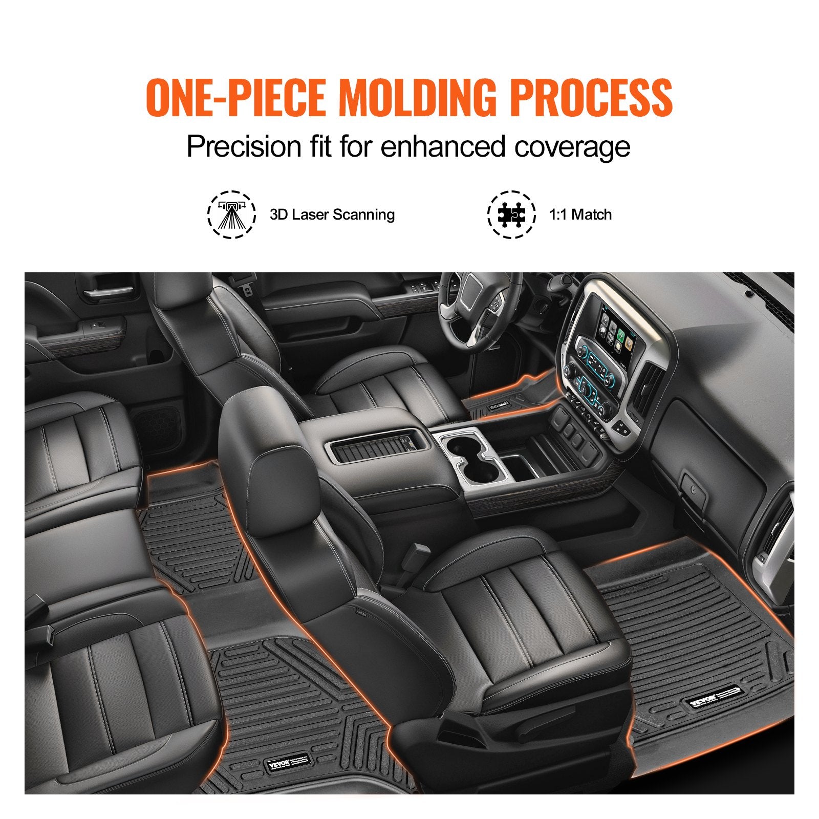Automotive Decor: VEVOR Automotive Floor Mats Fits for Chevrolet Silverado/GMC Sierra 1500 3 pcs