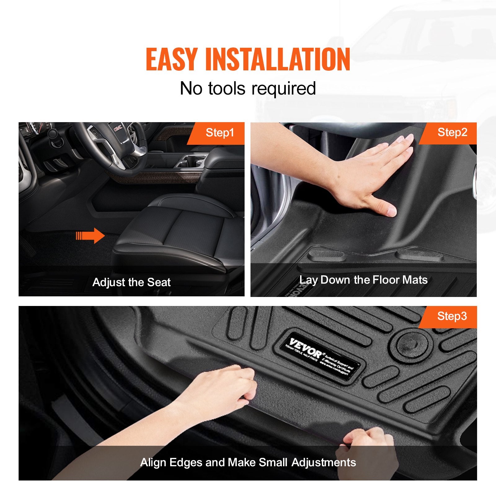 Automotive Decor: VEVOR Automotive Floor Mats Fits for Chevrolet Silverado/GMC Sierra 1500 3 pcs