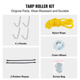 Caravan Accessories: VEVOR Hand Crank Tarp Roller Kit, 1.6-2.6 m Wide, Aluminum Alloy, Manual Cab Level Dump Truck Tarp Roller with 17.8 cm Sponge-Wrapped Handle, Perfect for Dump Trucks, Trailers, Trash Haulers (No Tarp)