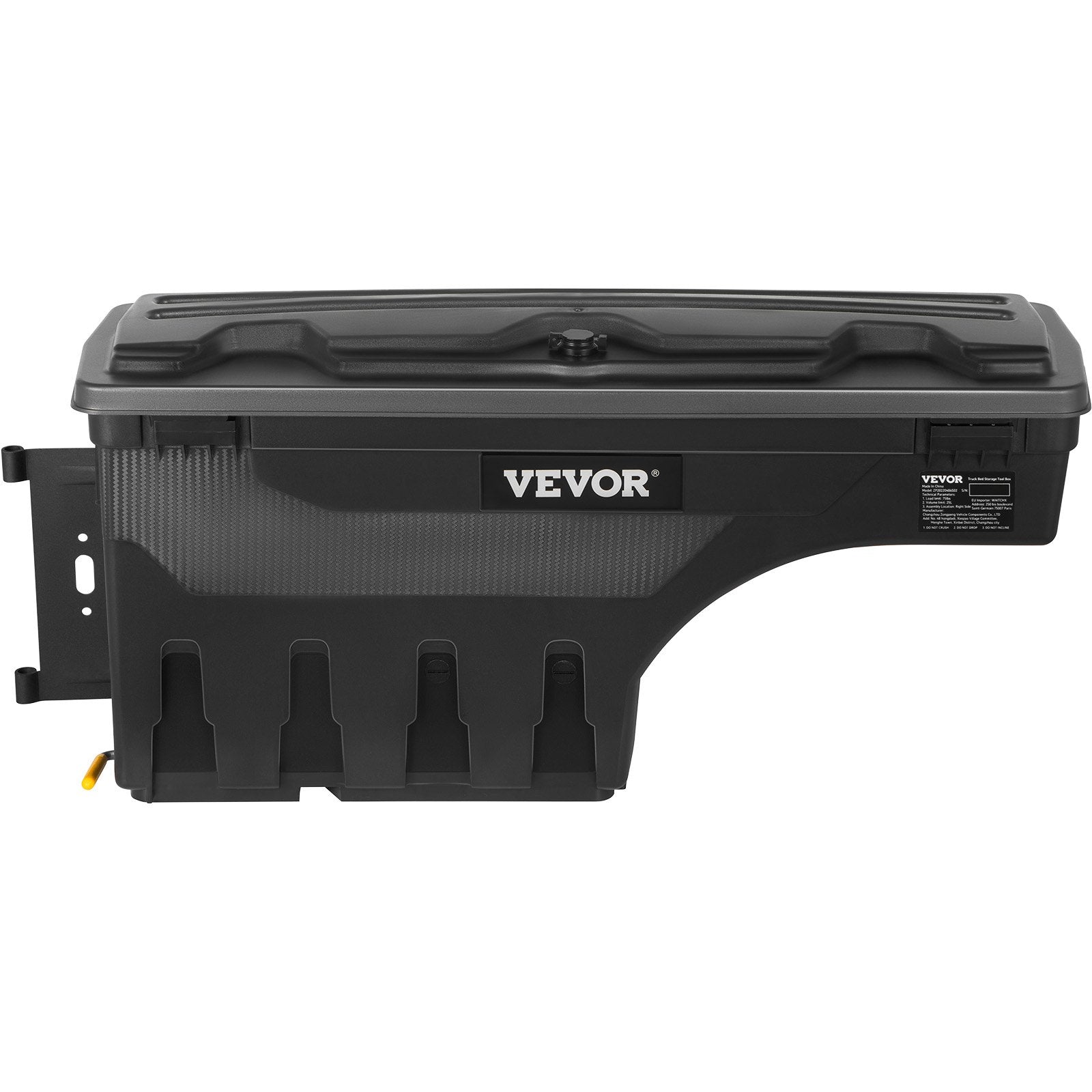 Automotive Decor: VEVOR Truck Bed Storage Box, Lockable Swing Case with Password Padlock, 6.6 Gal/25 L ABS Wheel Well Tool Box, Waterproof and Durable, Compatible with Ford F-150 2015-2021, Drivers Side
