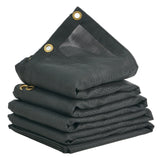 Caravan Accessories: VEVOR Dump Truck Mesh Tarp, 5 x 14 ft, PVC Coated Black Heavy Duty Cover with 5.5" 18oz Double Pocket, Brass Grommets, Reinforced Double Needle Stitch Webbing Fits Manual or Electric Dump Truck System