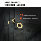Caravan Accessories: VEVOR Dump Truck Mesh Tarp, 5 x 14 ft, PVC Coated Black Heavy Duty Cover with 5.5" 18oz Double Pocket, Brass Grommets, Reinforced Double Needle Stitch Webbing Fits Manual or Electric Dump Truck System