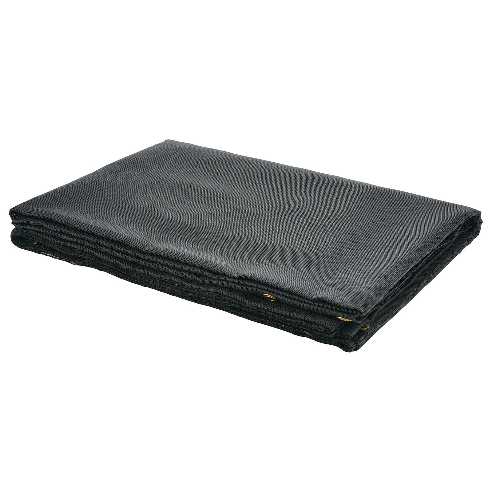 Dump Truck Mesh Tarp, 5 x 14 ft, PVC Coated Black Heavy Duty Cover with 5.5" 18oz Double Pocket, Brass Grommets, Reinforced Double Needle Stitch Webbing Fits Manual or Electric Dump Truck System