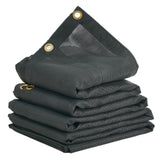 Caravan Accessories: VEVOR Dump Truck Mesh Tarp, 5 x 14 ft, PVC Coated Black Heavy Duty Cover with 5.5" 18oz Double Pocket, Brass Grommets, Reinforced Double Needle Stitch Webbing Fits Manual or Electric Dump Truck System