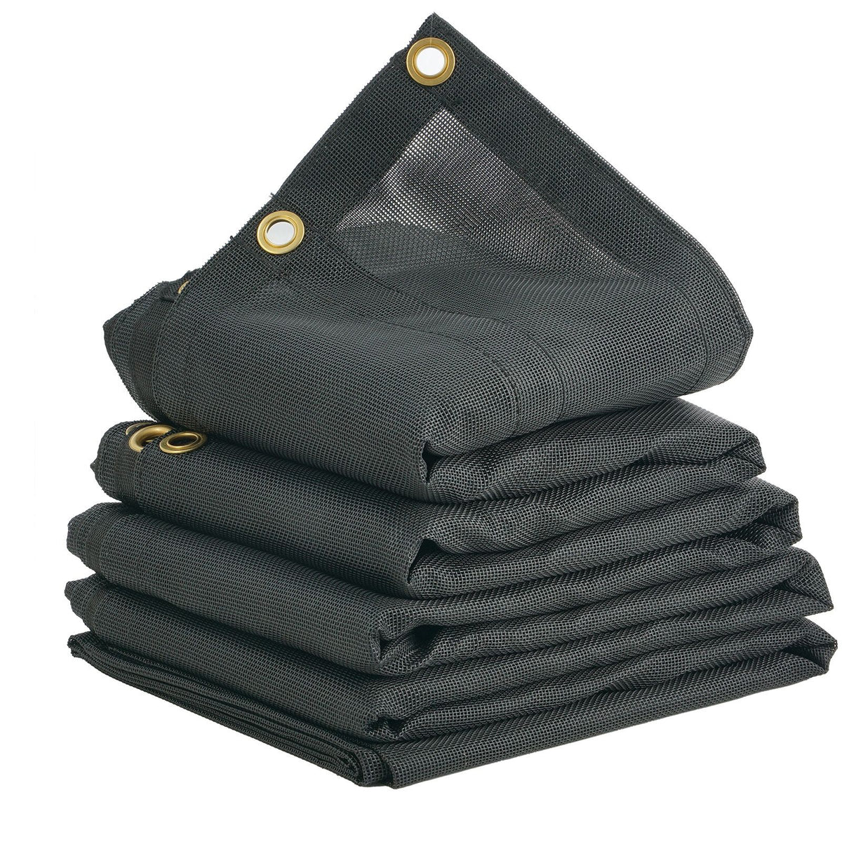 Dump Truck Mesh Tarp, 6 x 14 ft, PVC Coated Black Heavy Duty Cover with 5.5" 18oz Double Pocket, Brass Grommets, Reinforced Double Needle Stitch Webbing Fits Manual or Electric Dump Truck System