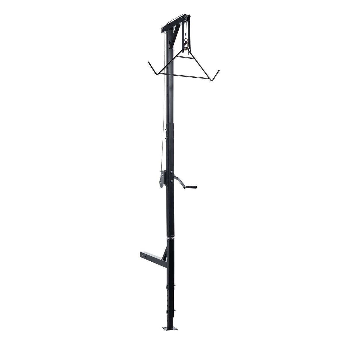 Truck Hitch Game Hoist, 600 lbs Load Capacity, Hunting Deer Hoist with 2-inch Receiver, 360-Degree Swivel Shaft & Adjustable Height, Includes Gambrel Winch for Skinning & Cleaning Game