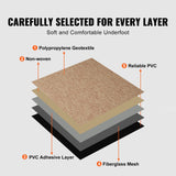Cat Litter: VEVOR Carpet Tiles Reusable, 20"x 20" Carpet Squares With Padding Attached, Soft Padded Carpet Tiles, Easy Install DIY for Bedroom Living Room Indoor Outdoor (16 Tiles, Dark Brown)