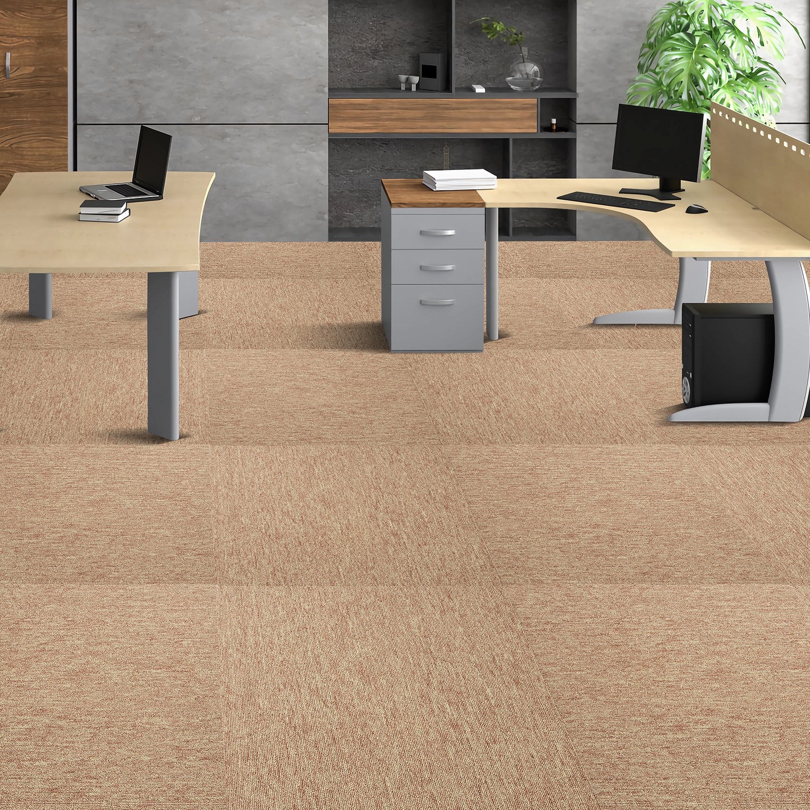 Carpet Tiles Reusable, 20"x 20" Carpet Squares With Padding Attached, Soft Padded Carpet Tiles, Easy Install DIY for Bedroom Living Room Indoor Outdoor (16 Tiles, Dark Brown)