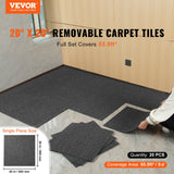 Cat Litter: VEVOR Carpet Tiles Reusable, 20"x 20" Carpet Squares With Padding Attached, Soft Padded Carpet Tiles, Easy Install DIY for Bedroom Living Room Indoor Outdoor (20 Tiles, Dark Gray)