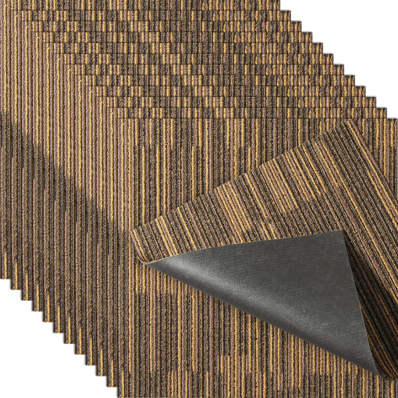 Cat Litter: VEVOR Carpet Tiles Reusable, 20"x 20"Carpet Squares With Padding Attached, Soft Padded Carpet Tiles, Easy Install DIY for Bedroom Living Room (12Tiles, Mixed Brown)