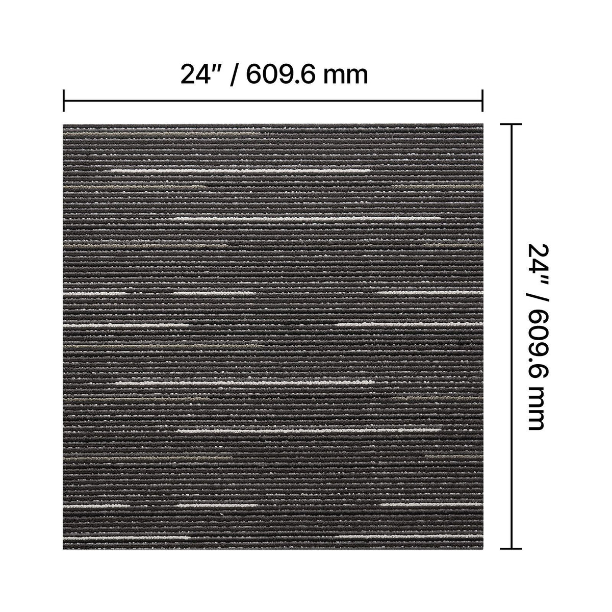 Carpet Tiles Reusable 610x610 mm, 24 PCS Modular Carpet Square Rug, Commercial Floor Soft Padded for Seamless Cover 8.9㎡, Easy DIY Replacement for Living Room Bedroom Office Indoor, Gray