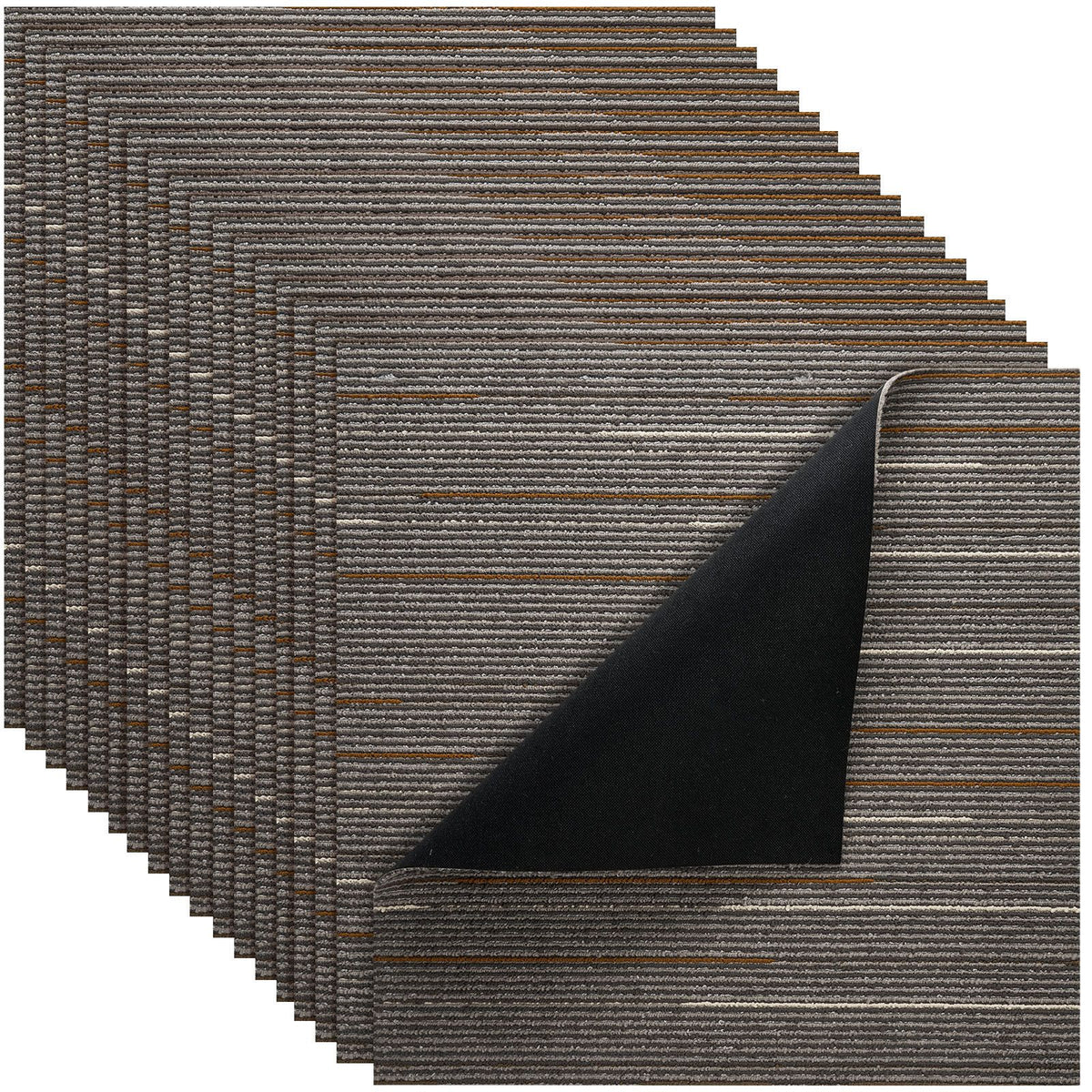 Carpet Tiles Reusable 610x610 mm, 24 PCS Modular Carpet Square Rug, Commercial Floor Soft Padded for Seamless Cover 8.9㎡, Easy DIY Replacement for Living Room Bedroom Office Indoor, Dark Brown