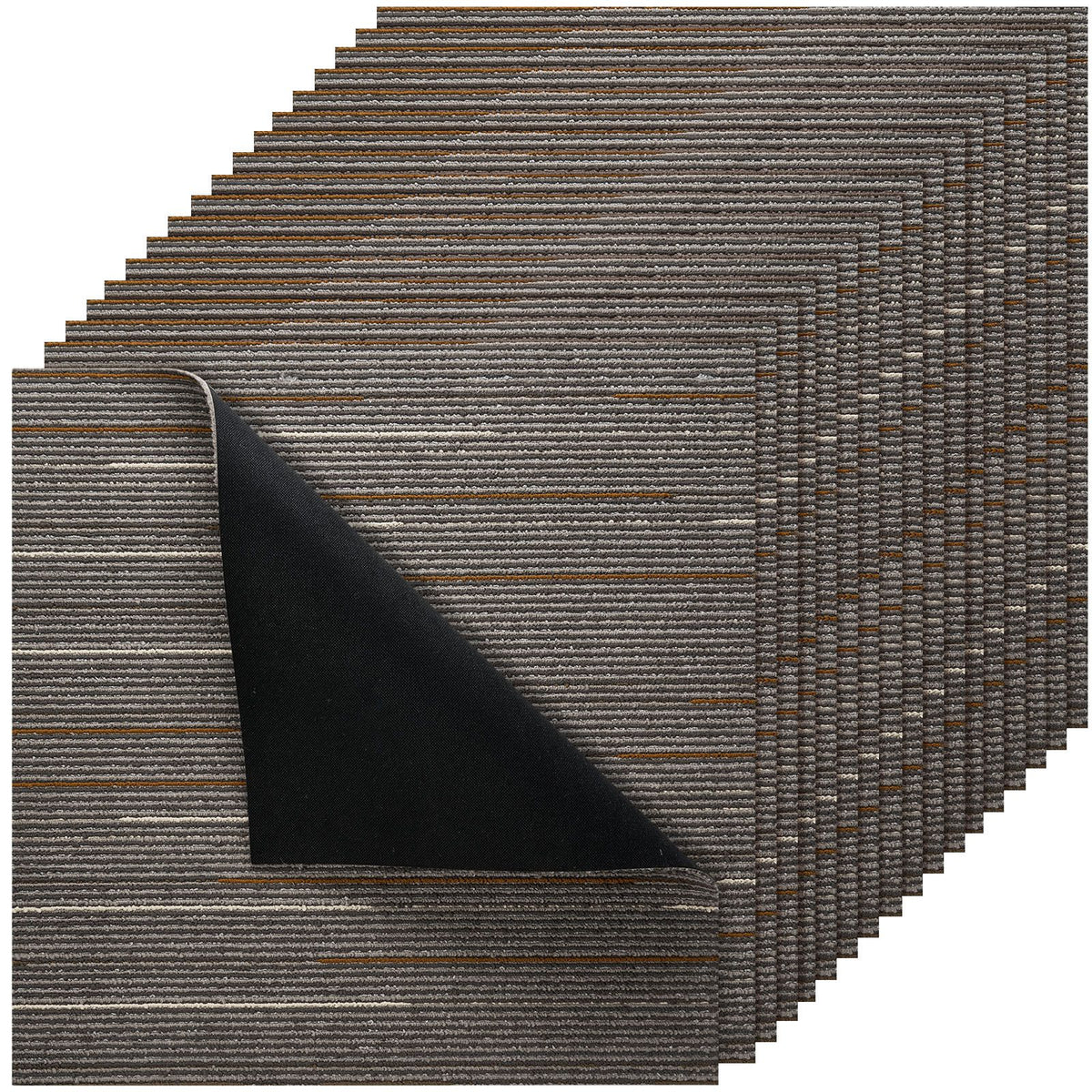 Carpet Tiles Reusable 610x610 mm, 24 PCS Modular Carpet Square Rug, Commercial Floor Soft Padded for Seamless Cover 8.9㎡, Easy DIY Replacement for Living Room Bedroom Office Indoor, Dark Brown