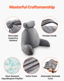 Pillows: VEVOR Reading Pillow, Large Bed Pillow with Removable Headrest, Back Pillow with 3 Pockets, Shredded Memory Foam and Washable Short Velvet Cloth, Side with Handles for Reading, Gaming, Resting, Grey