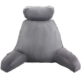 Pillows: VEVOR Reading Pillow, Large Bed Pillow with Removable Headrest, Back Pillow with 3 Pockets, Shredded Memory Foam and Washable Short Velvet Cloth, Side with Handles for Reading, Gaming, Resting, Grey