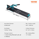 Saw Accessories: VEVOR Manual Tile Cutter, 1000mm, Porcelain Ceramic Tile Cutter with Tungsten Carbide Cutting Wheel, Infrared Positioning, Anti-Skid Feet, Durable Rails for professional installers or beginners