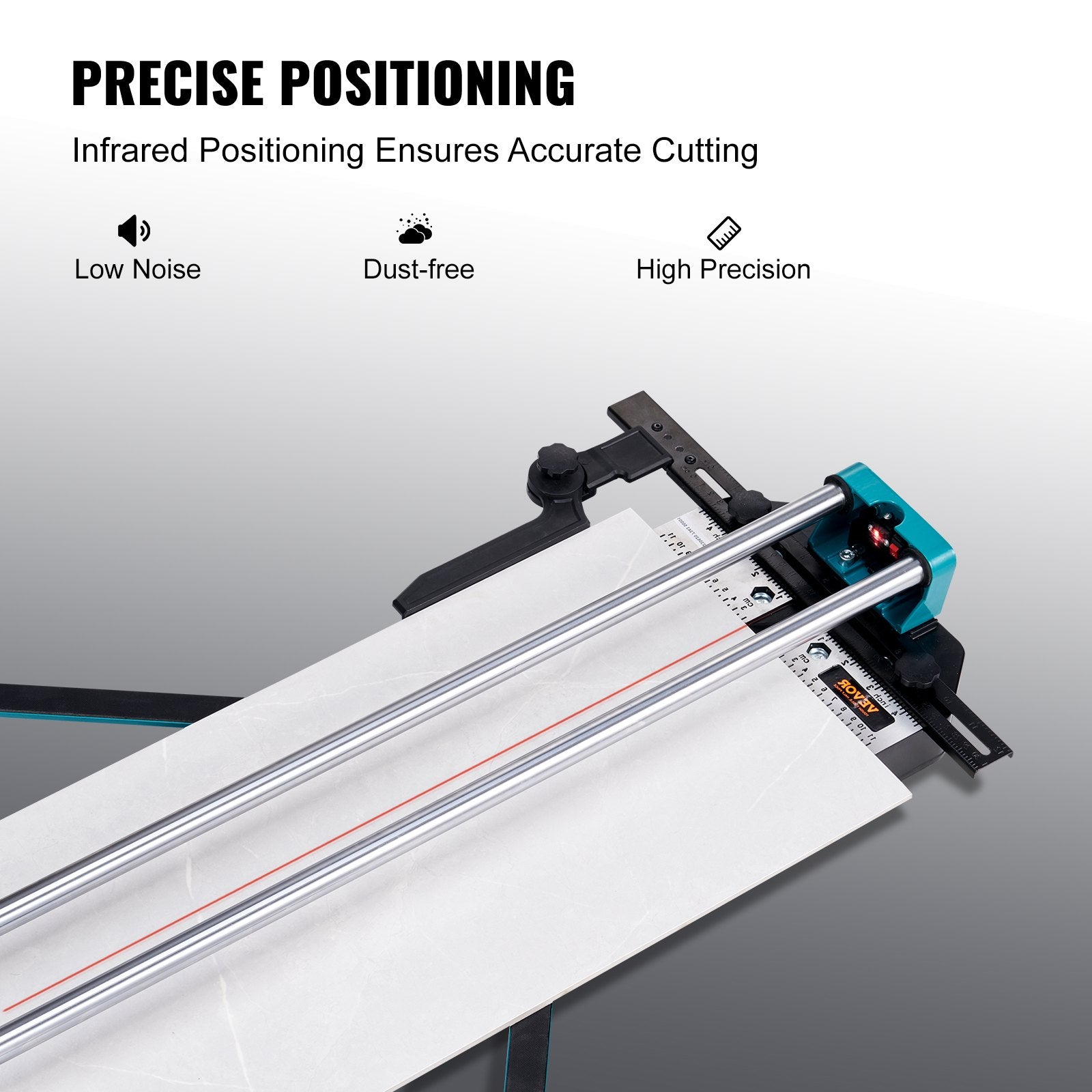 Saw Accessories: VEVOR Manual Tile Cutter, 1200mm, Porcelain Ceramic Tile Cutter with Tungsten Carbide Cutting Wheel, Infrared Positioning, Anti-Skid Feet, Double Rails for professional installers or beginners