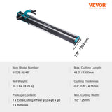 Saw Accessories: VEVOR Manual Tile Cutter, 1200mm, Porcelain Ceramic Tile Cutter with Tungsten Carbide Cutting Wheel, Infrared Positioning, Anti-Skid Feet, Double Rails for professional installers or beginners