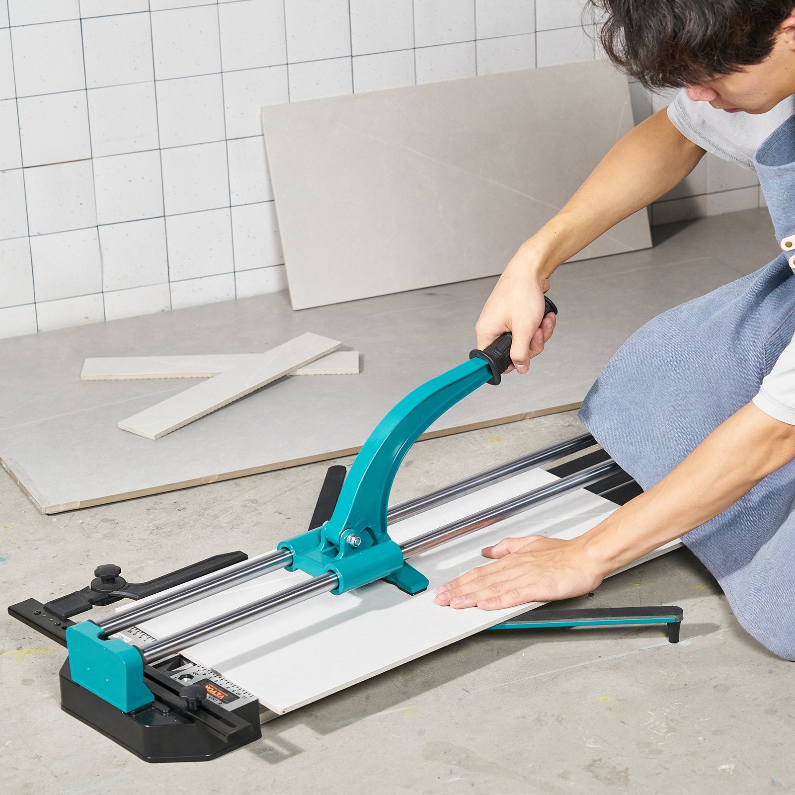 Saw Accessories: VEVOR Manual Tile Cutter, 1200mm, Porcelain Ceramic Tile Cutter with Tungsten Carbide Cutting Wheel, Infrared Positioning, Anti-Skid Feet, Double Rails for professional installers or beginners