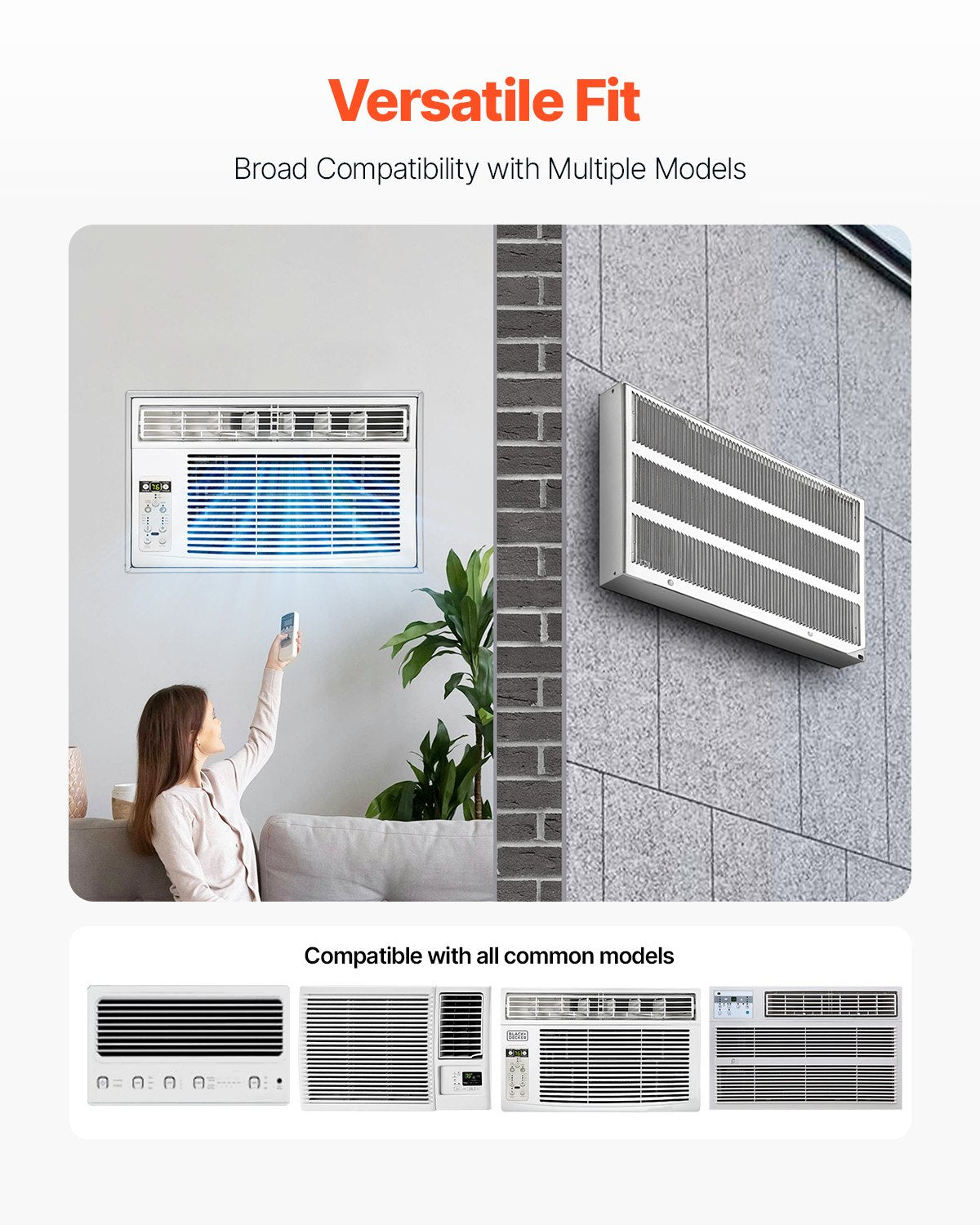BBQs & Accessories: VEVOR Air Conditioner Wall Sleeve 26 in with Exterior Grille Wall AC Sleeve