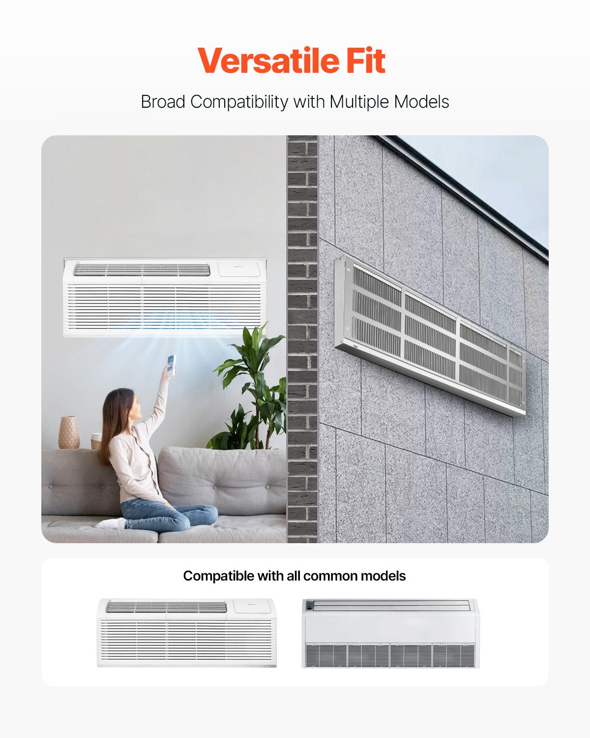 BBQs & Accessories: VEVOR Air Conditioner Wall Sleeve 42 in with Exterior Grille Wall AC Sleeve