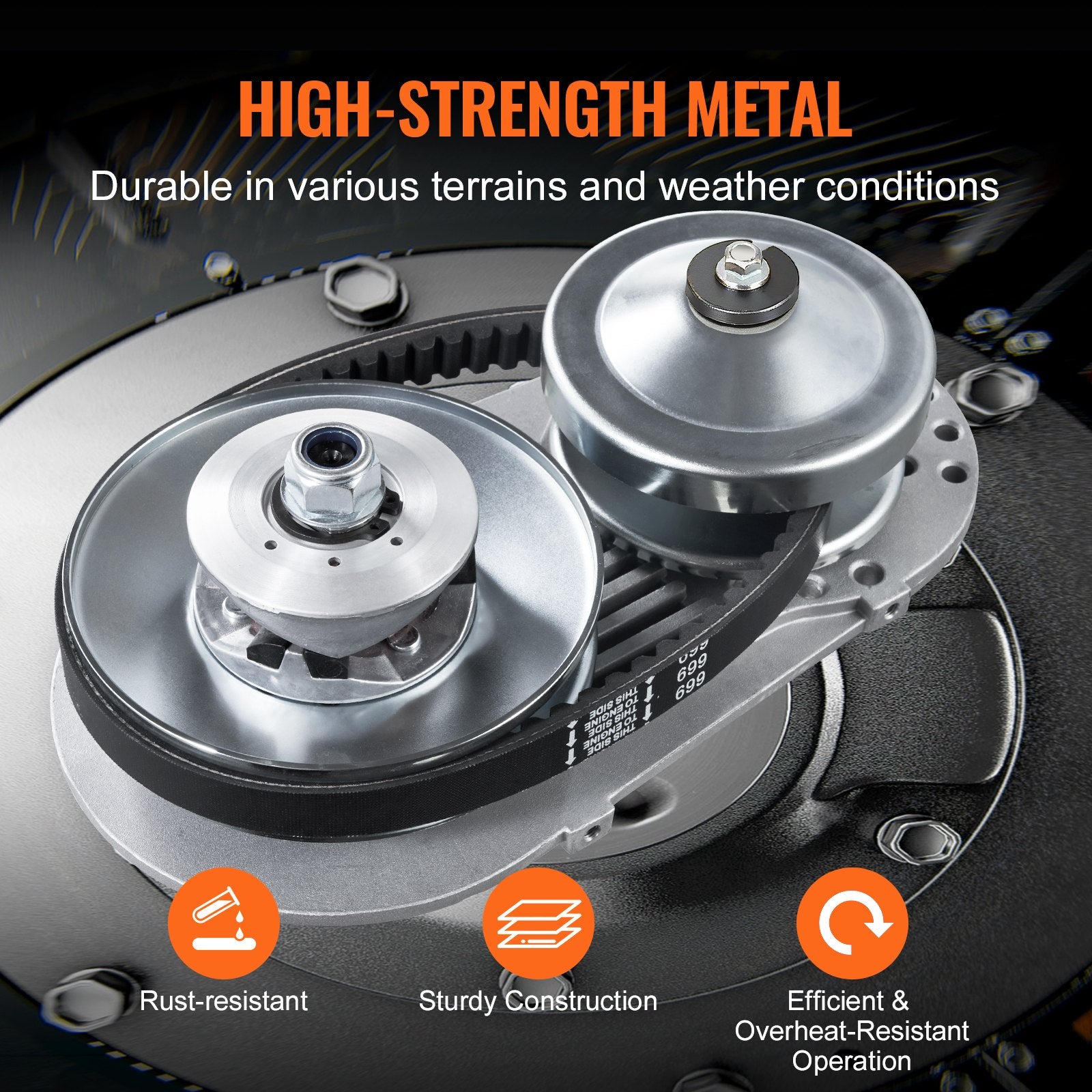 Basketball & Basketball Accessories: VEVOR Drive Clutch, 2-8HP Engine, 2000 RPM High-Strength Drive Clutch with Asymmetric Designed Wheels & Robust Rubber Belt, Sturdy & Durable Clutch with Full Accessories, Fit for Various Engines