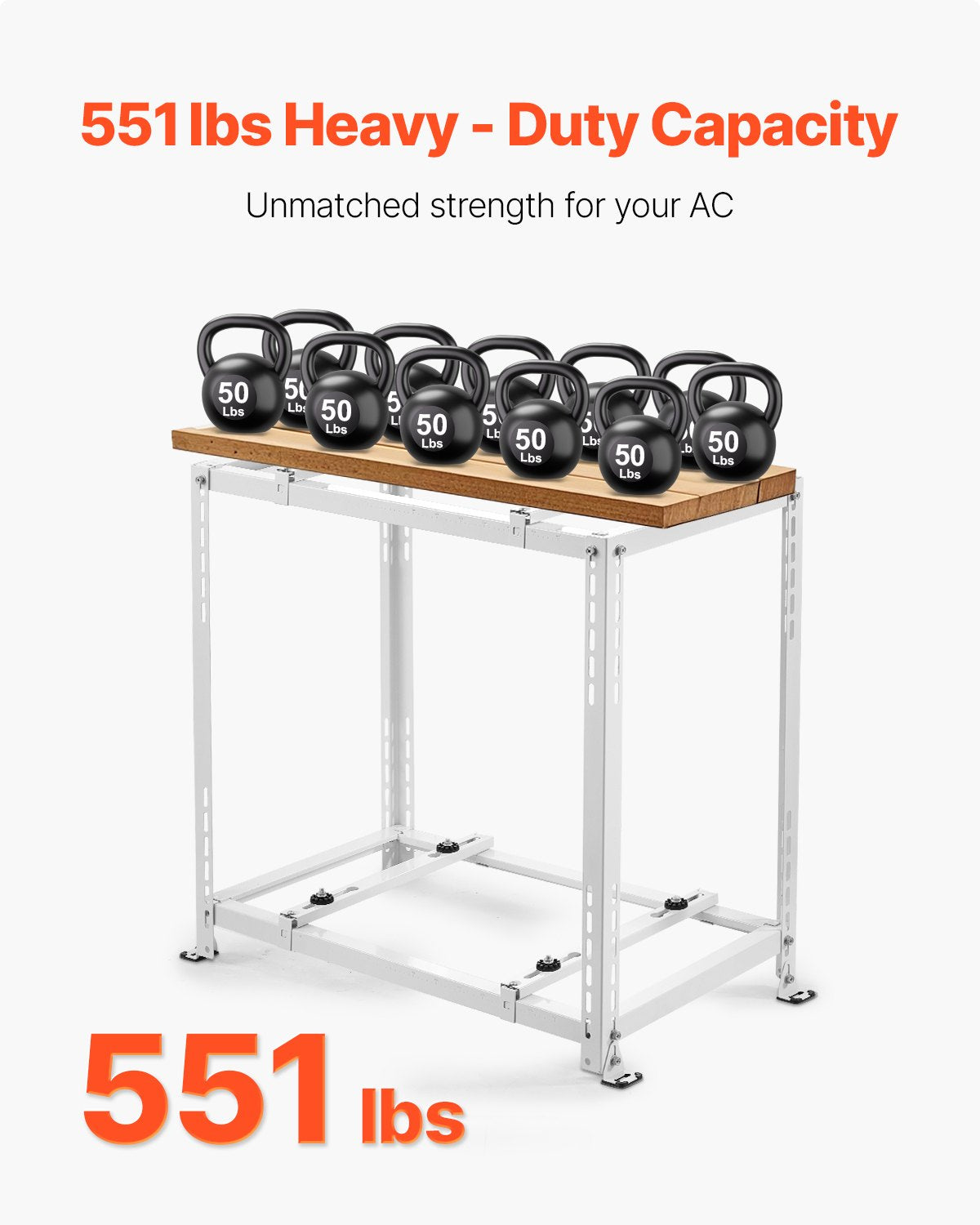 Mini Split Ground Stand, Anti-Vibration Mini Split Stand for 9000-18000 BTU Ductless Air Conditioner Heat Pump, Heavy Duty AC Base Bracket Floor Mount w/ 250kg Max. Load,Dual Levels